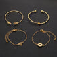 4pcs/Set Fashion Bohemia Leaf Knot Hand Cuff