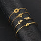 4pcs/Set Fashion Bohemia Leaf Knot Hand Cuff
