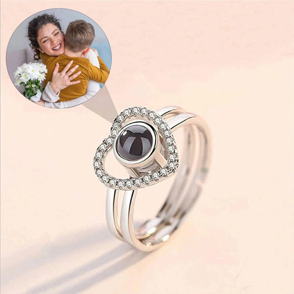 Heart Ring Personalized Projection Photo Rings