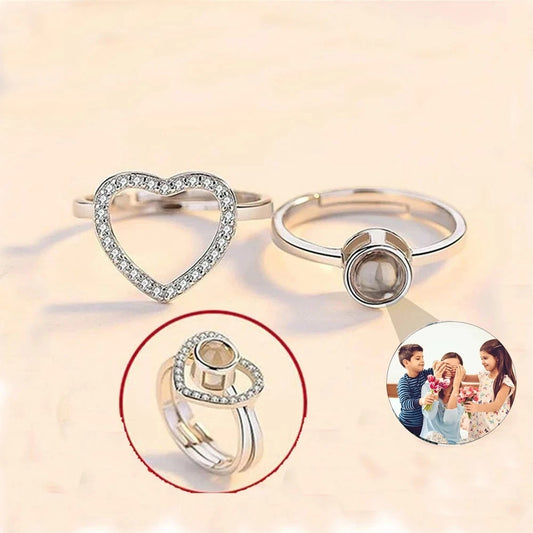 Heart Ring Personalized Projection Photo Rings