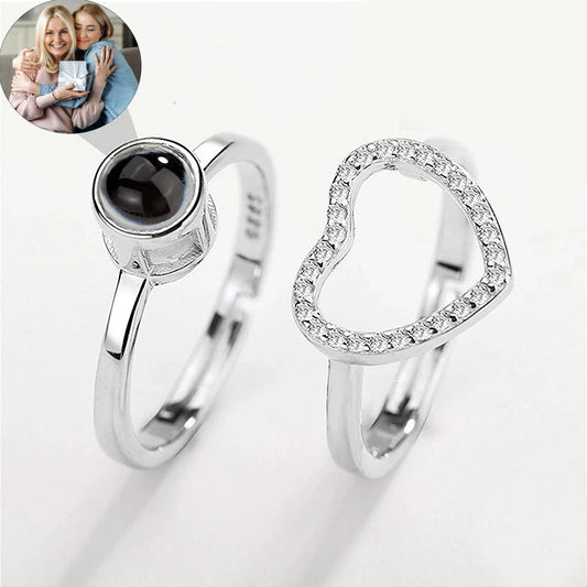 Heart Ring Personalized Projection Photo Rings