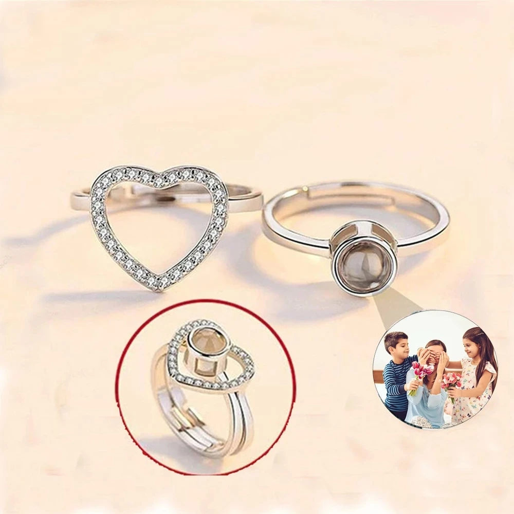 Heart Ring Personalized Projection Photo Rings