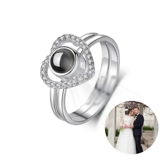 Heart Ring Personalized Projection Photo Rings